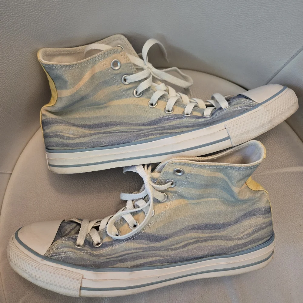 Millie Bobby Brown Converse Chuck Taylor High Tops Blue Wave Size 10